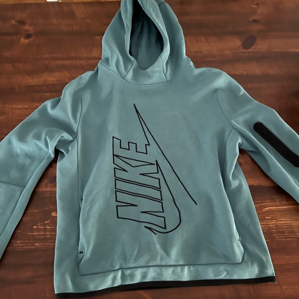 Nike Texh Aqua Hoodie with Black Swoosh
